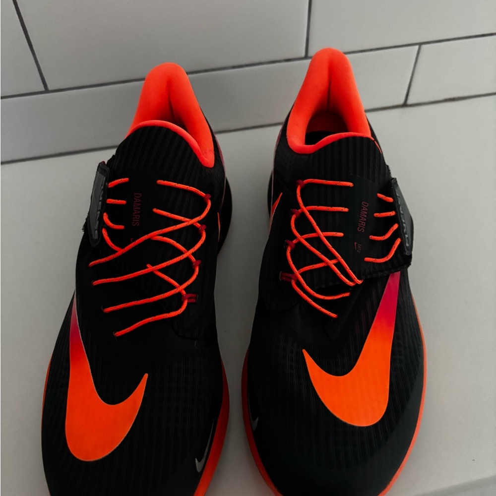 Nike Men's Black and Bright Orange Flyease Athletic Shoes
